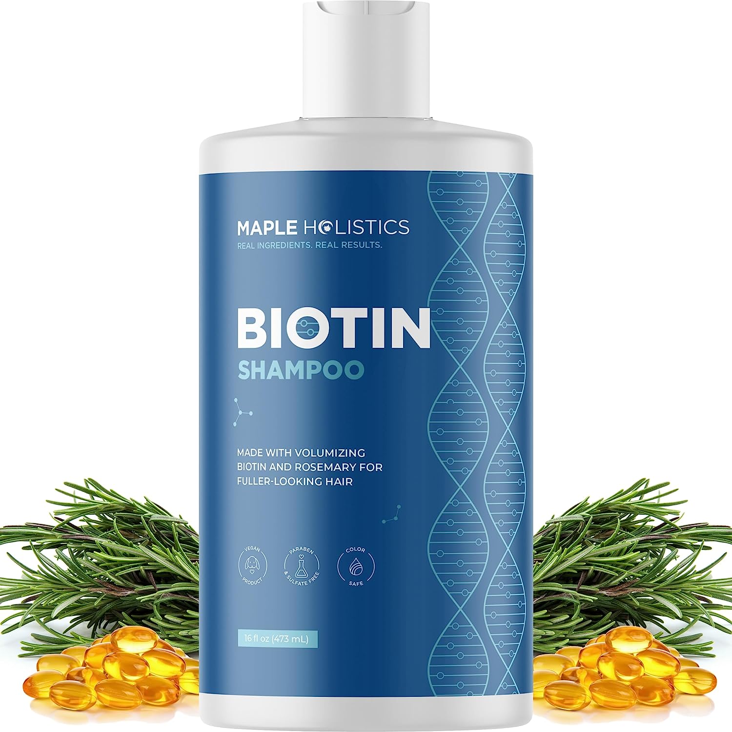 Volumizing Biotin Shampoo for Thinning Hair – Thin Hair Shampoo with Rosemary Keratin and Essential Oils for Hair Care – Vegan Sulfate Free Shampoo for Damaged Dry Hair Paraben and Cruelty Free